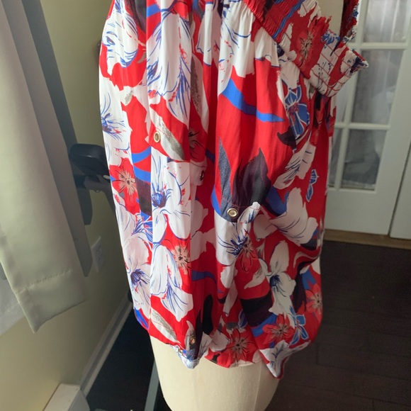 JENNIFER LOPEZ FLORAL OFF SHOULDER LONG SLEEVE TOP - Picture 4 of 12